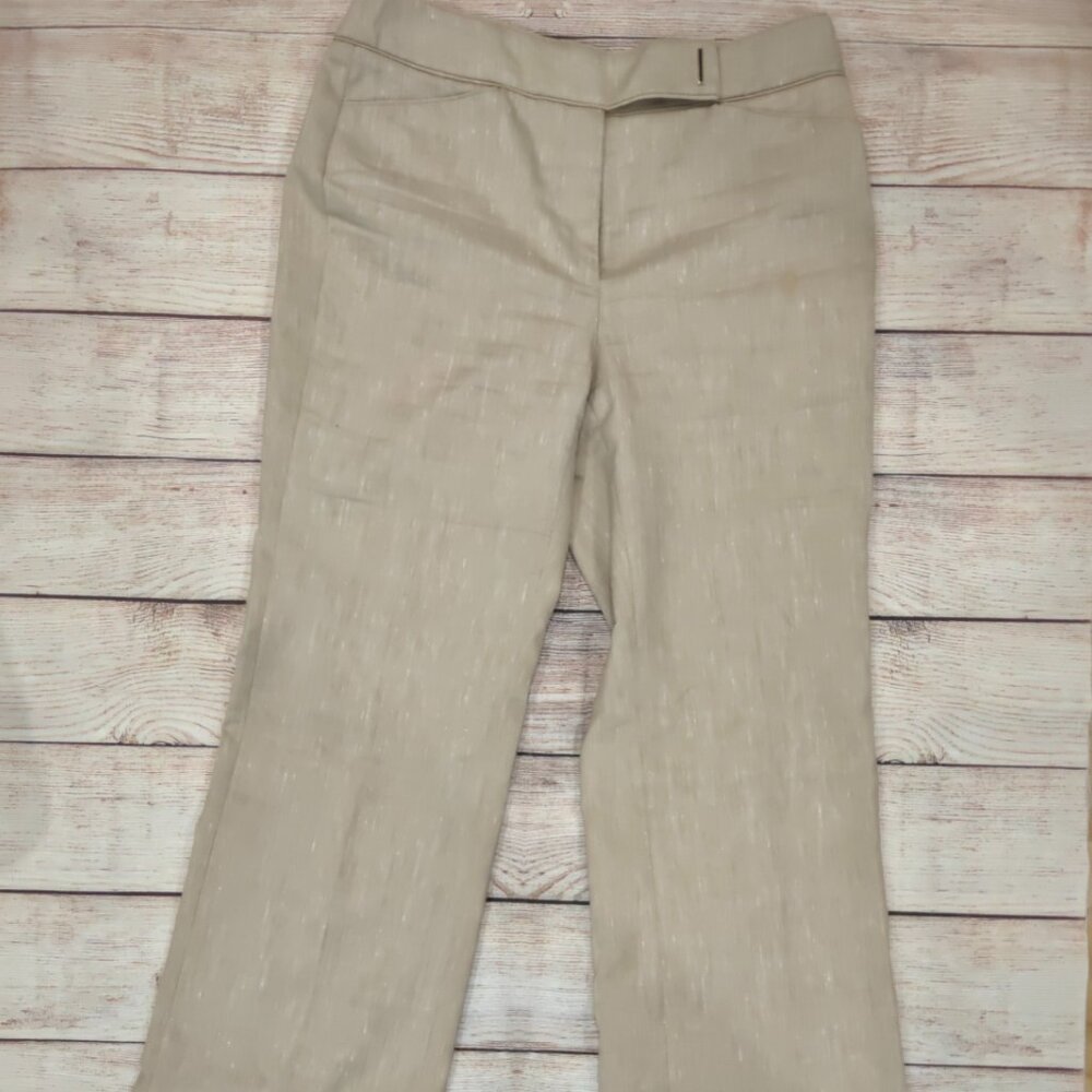 Linen-Blend Stretch Pants